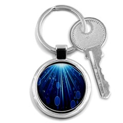 Blue Rays Light Stars Space Key Chains (Round) 