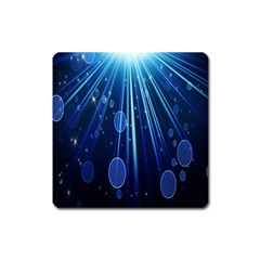 Blue Rays Light Stars Space Square Magnet