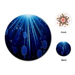 Blue Rays Light Stars Space Playing Cards (Round)  Front