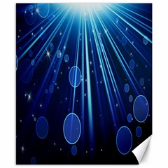 Blue Rays Light Stars Space Canvas 8  x 10 