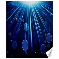 Blue Rays Light Stars Space Canvas 16  x 20  