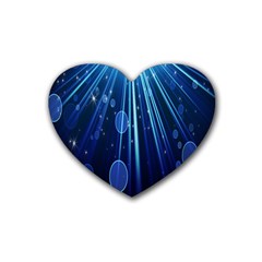 Blue Rays Light Stars Space Heart Coaster (4 Pack)  by Mariart