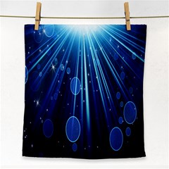 Blue Rays Light Stars Space Face Towel