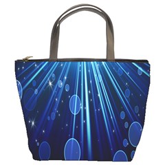 Blue Rays Light Stars Space Bucket Bags by Mariart