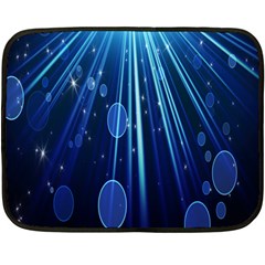 Blue Rays Light Stars Space Double Sided Fleece Blanket (mini)  by Mariart