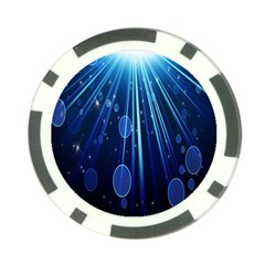 Blue Rays Light Stars Space Poker Chip Card Guard (10 pack)