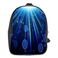 Blue Rays Light Stars Space School Bag (Large)