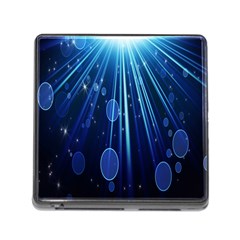 Blue Rays Light Stars Space Memory Card Reader (Square)