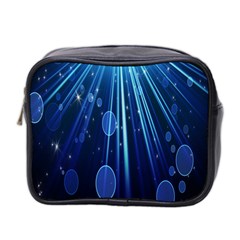 Blue Rays Light Stars Space Mini Toiletries Bag 2-Side