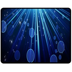 Blue Rays Light Stars Space Fleece Blanket (Medium) 