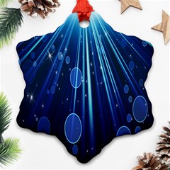 Blue Rays Light Stars Space Ornament (Snowflake)