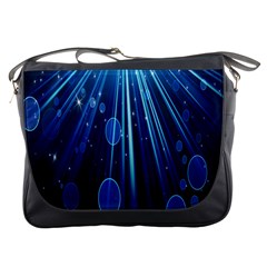 Blue Rays Light Stars Space Messenger Bags by Mariart