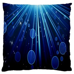 Blue Rays Light Stars Space Large Cushion Case (One Side)