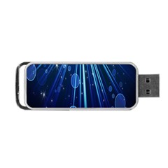 Blue Rays Light Stars Space Portable Usb Flash (one Side) by Mariart