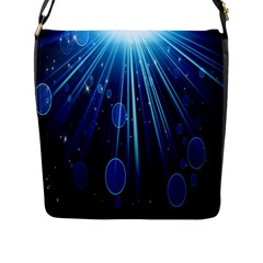 Blue Rays Light Stars Space Flap Messenger Bag (L) 