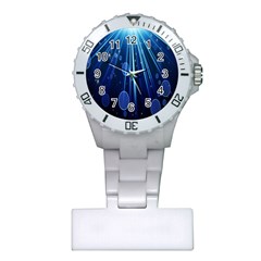 Blue Rays Light Stars Space Plastic Nurses Watch