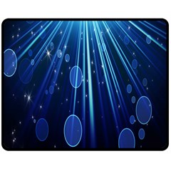 Blue Rays Light Stars Space Double Sided Fleece Blanket (Medium) 