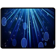 Blue Rays Light Stars Space Double Sided Fleece Blanket (large)  by Mariart