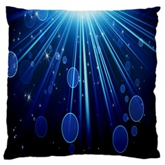 Blue Rays Light Stars Space Standard Flano Cushion Case (Two Sides)