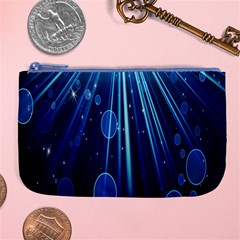 Blue Rays Light Stars Space Large Coin Purse by Mariart