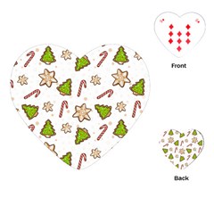 Ginger Cookies Christmas Pattern Playing Cards (heart)  by Valentinaart