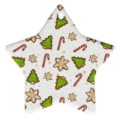 Ginger Cookies Christmas Pattern Star Ornament (two Sides) by Valentinaart