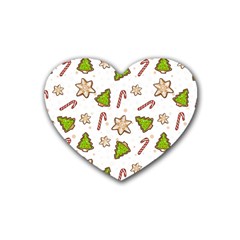 Ginger Cookies Christmas Pattern Heart Coaster (4 Pack)  by Valentinaart