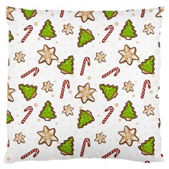 Ginger Cookies Christmas Pattern Large Flano Cushion Case (two Sides) by Valentinaart