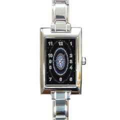 Colorful Hypnotic Circular Rings Space Rectangle Italian Charm Watch by Mariart