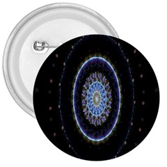 Colorful Hypnotic Circular Rings Space 3  Buttons