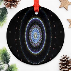 Colorful Hypnotic Circular Rings Space Ornament (round) by Mariart