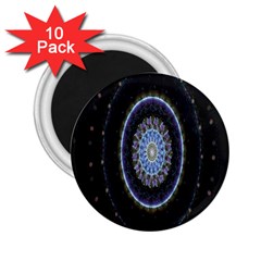 Colorful Hypnotic Circular Rings Space 2 25  Magnets (10 Pack) 