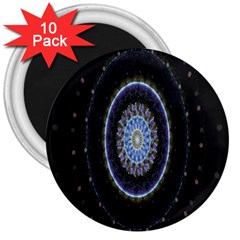 Colorful Hypnotic Circular Rings Space 3  Magnets (10 Pack)  by Mariart