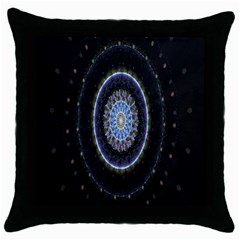 Colorful Hypnotic Circular Rings Space Throw Pillow Case (black)