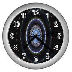 Colorful Hypnotic Circular Rings Space Wall Clocks (silver) 