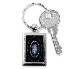 Colorful Hypnotic Circular Rings Space Key Chains (rectangle) 