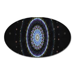 Colorful Hypnotic Circular Rings Space Oval Magnet by Mariart