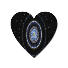 Colorful Hypnotic Circular Rings Space Heart Magnet