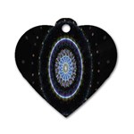 Colorful Hypnotic Circular Rings Space Dog Tag Heart (Two Sides) Front