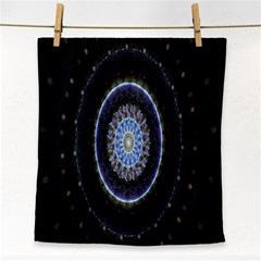 Colorful Hypnotic Circular Rings Space Face Towel by Mariart