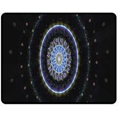 Colorful Hypnotic Circular Rings Space Fleece Blanket (medium) 