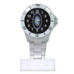 Colorful Hypnotic Circular Rings Space Plastic Nurses Watch by Mariart