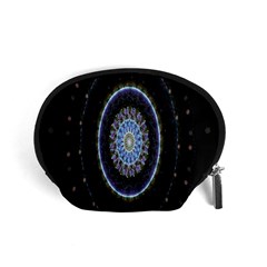 Colorful Hypnotic Circular Rings Space Accessory Pouches (small) 