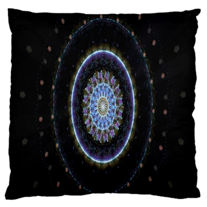 Colorful Hypnotic Circular Rings Space Standard Flano Cushion Case (Two Sides)