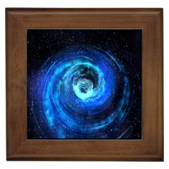 Blue Black Hole Galaxy Framed Tiles