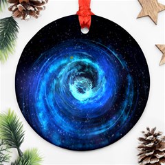 Blue Black Hole Galaxy Ornament (round) by Mariart