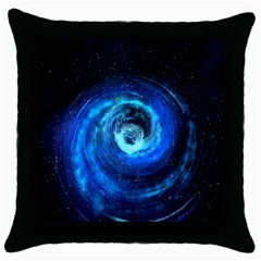 Blue Black Hole Galaxy Throw Pillow Case (black) by Mariart