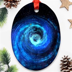 Blue Black Hole Galaxy Oval Ornament (two Sides) by Mariart