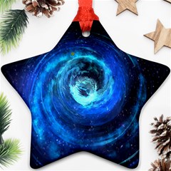 Blue Black Hole Galaxy Star Ornament (two Sides) by Mariart