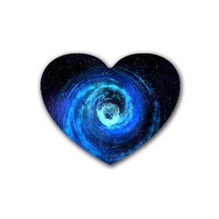 Blue Black Hole Galaxy Heart Coaster (4 Pack) 